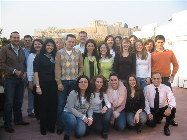 One of John's PP&C Classes on a lunch break.  Yes that is the Parthenon behind them!